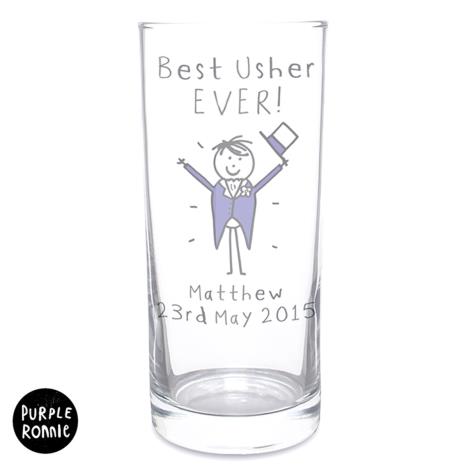 Personalised Purple Ronnie Wedding Male Hi Ball Glass Extra Image 1